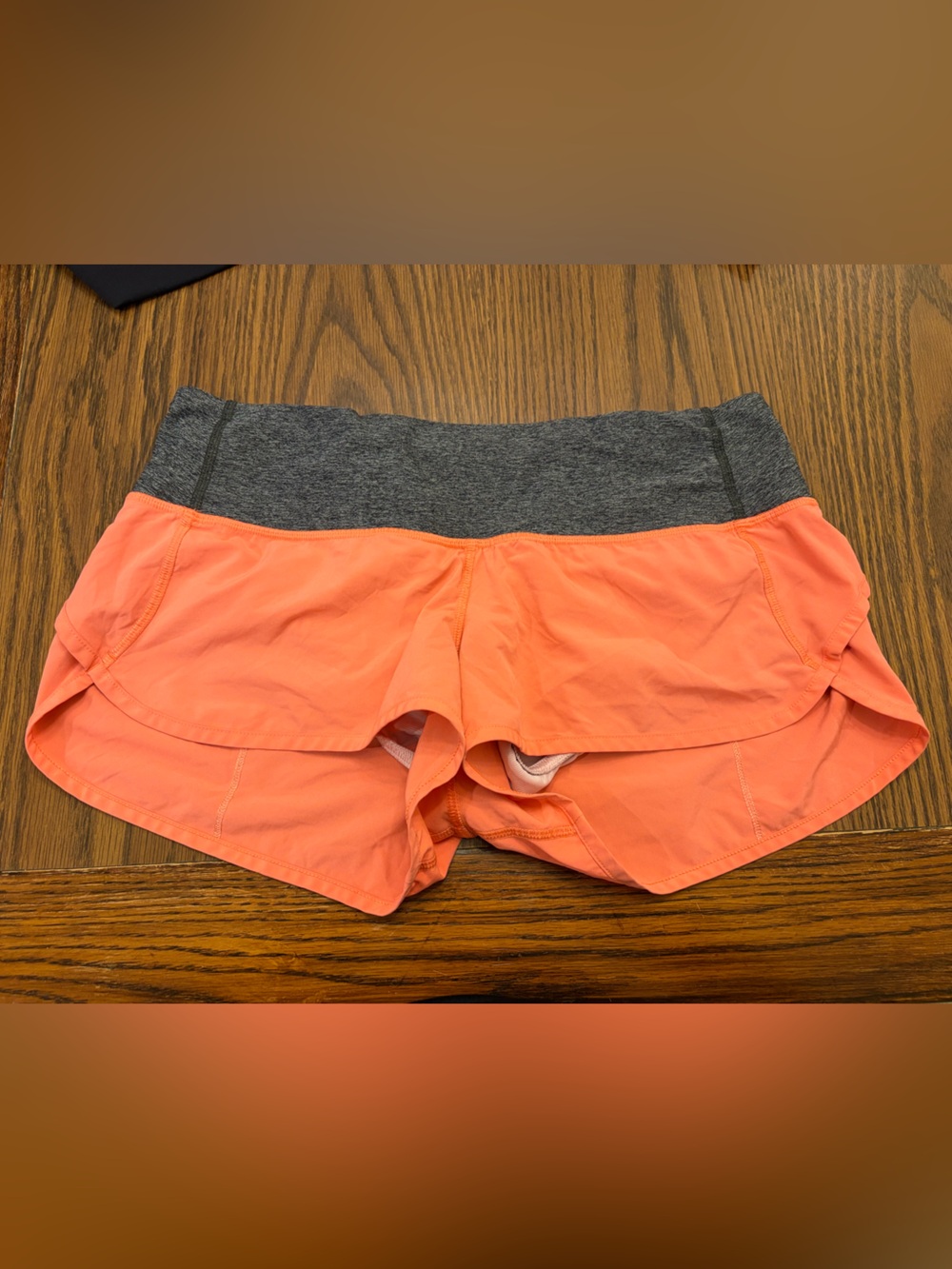 Lululemon Coral Shorts with Gray Waistband